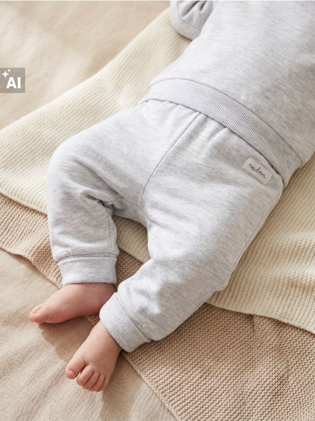 Sinsay - Pantaloni de trening din bumbac 2 pack - bej