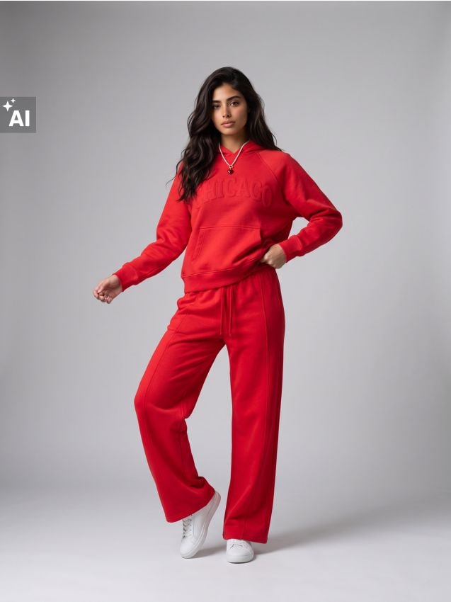 Sinsay - Pantaloni de trening barrel leg cu bumbac - roșu