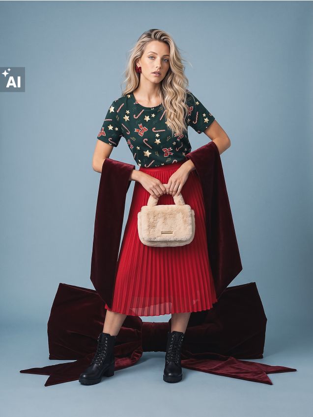 Sinsay - Tricou din bumbac cu mânecă scurtă și motiv de Crăciun - multicolor