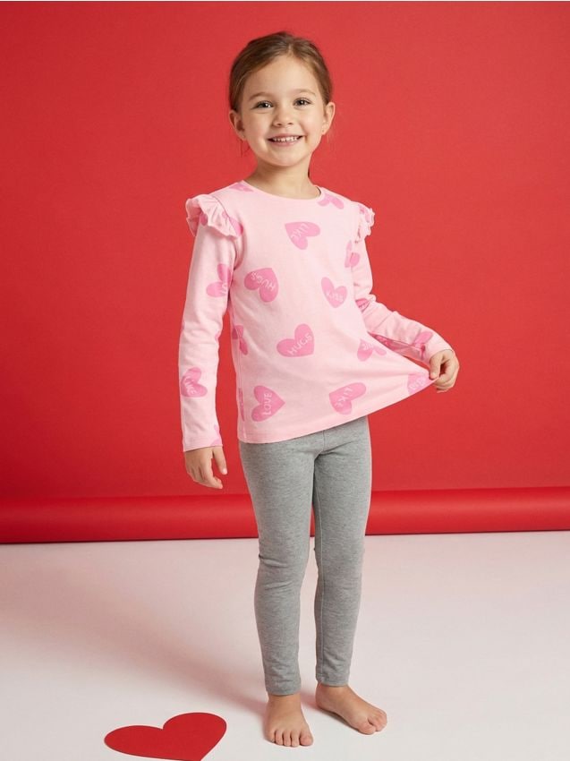 Sinsay - Bawełniana koszulka ze wzorem - różowy