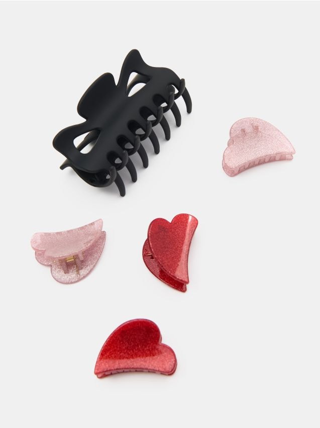 Sinsay - Sada: klips a trblietavé sponky do vlasov, balenie 5 ks - viacfarebná