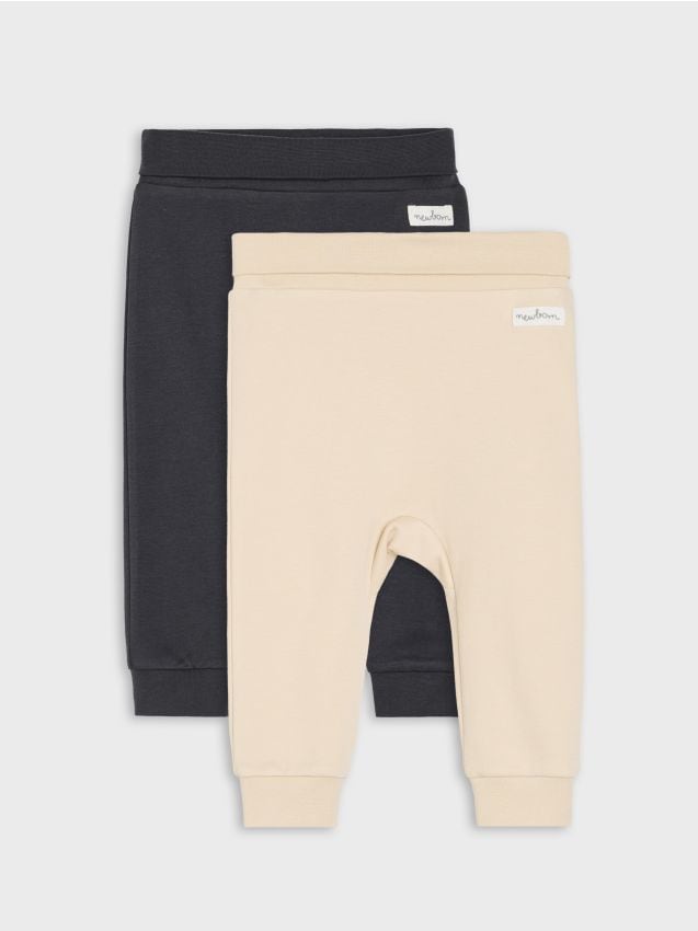 Sinsay - Pantaloni din bumbac soft touch 2 pack - bej