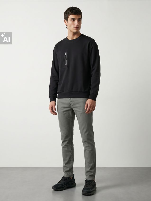 Sinsay - Blugi slim fit din bumbac - albastru-verzui