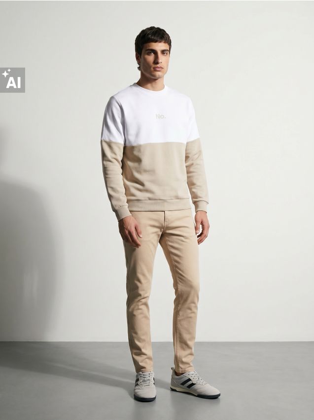 Sinsay - Blugi slim fit din bumbac - galben-verzui