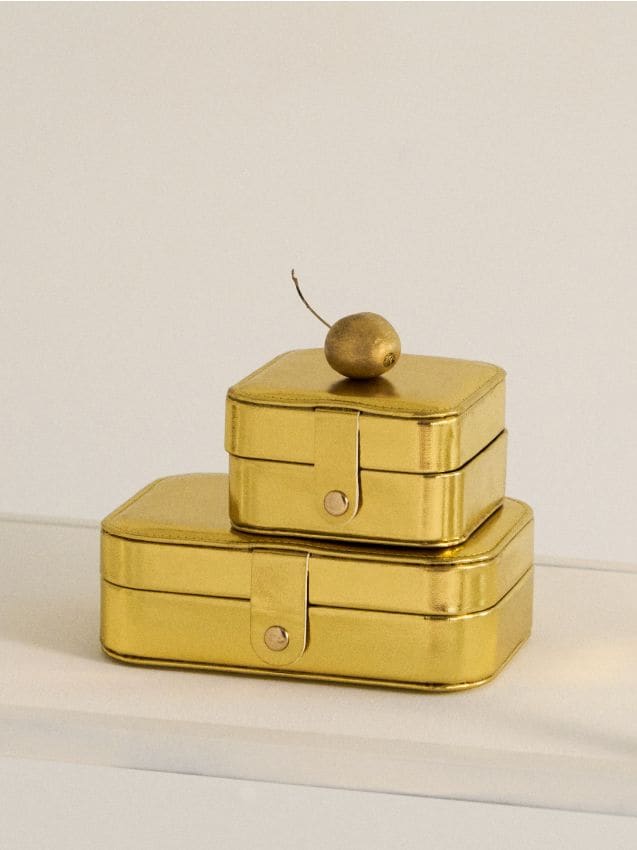 Sinsay - Šperkovnica z imitácie kože - zlatá