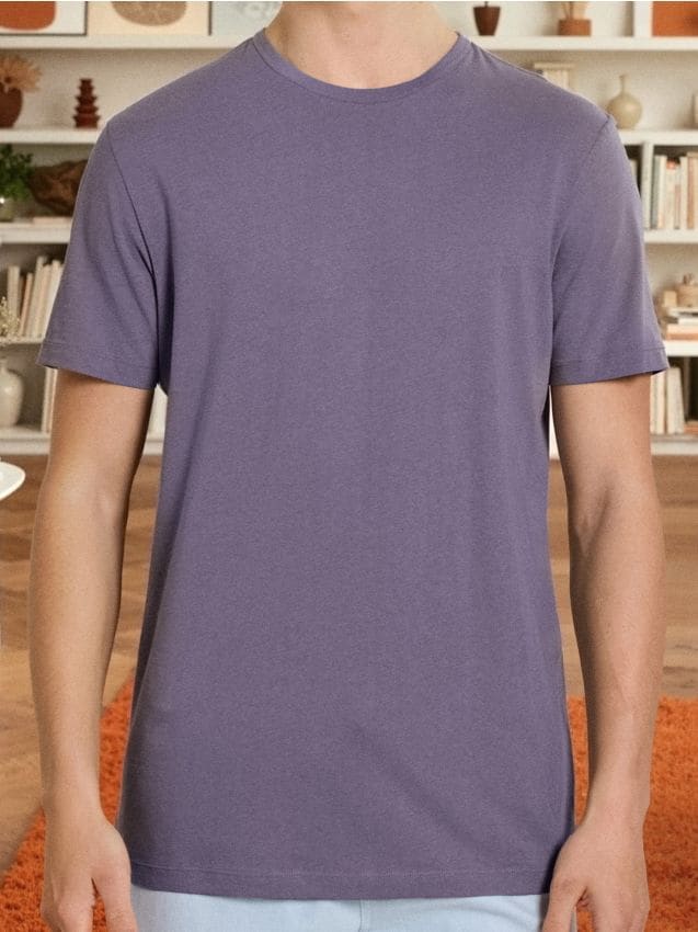 Sinsay - Bavlnené tričko s krátkym rukávom - fialová