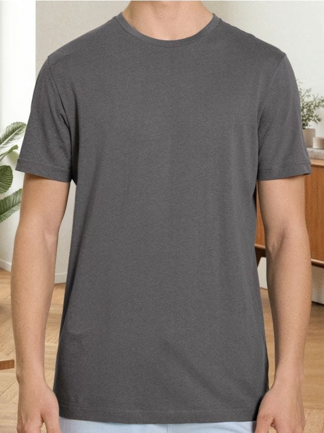 Sinsay - Bavlnené tričko s krátkym rukávom - tmavosivá