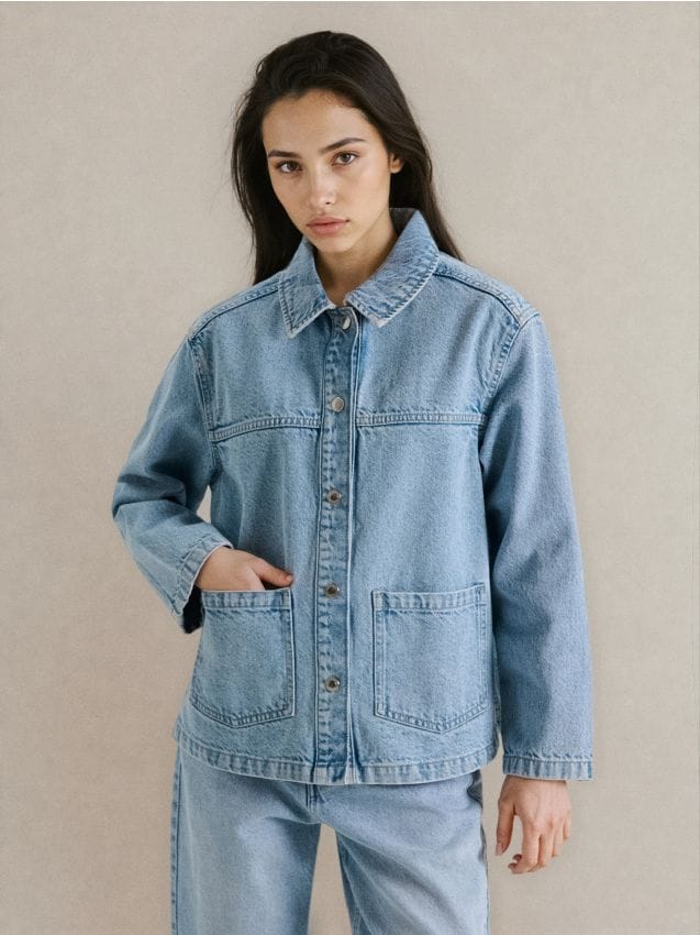 Sinsay - Krátká džínová bunda - albastru