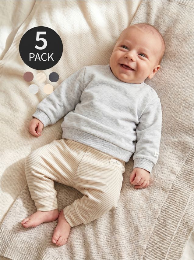Sinsay - Colanți din bumbac, set de 5 bucăți - crem