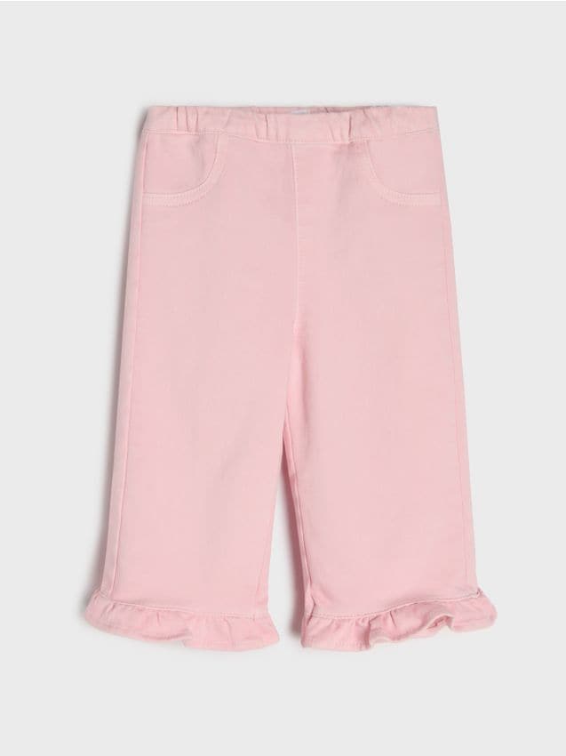 Sinsay - Blugi cu elastic în talie - roz-pastel