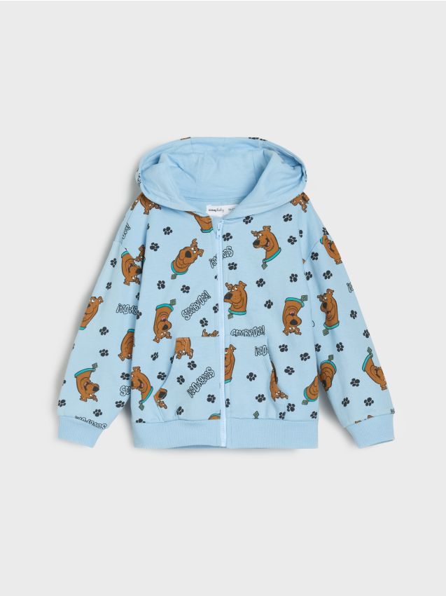 Sinsay - Zapínacia mikina s kapucňou Scooby-Doo - modrá