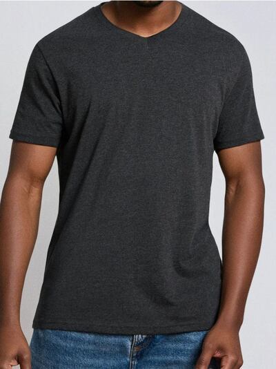 Basic-T-Shirt mit V-Ausschnitt