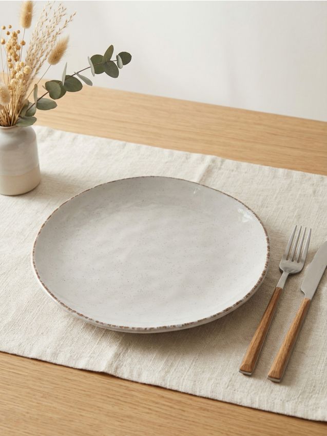 Sinsay - Farfurie netedă cu margine - alb