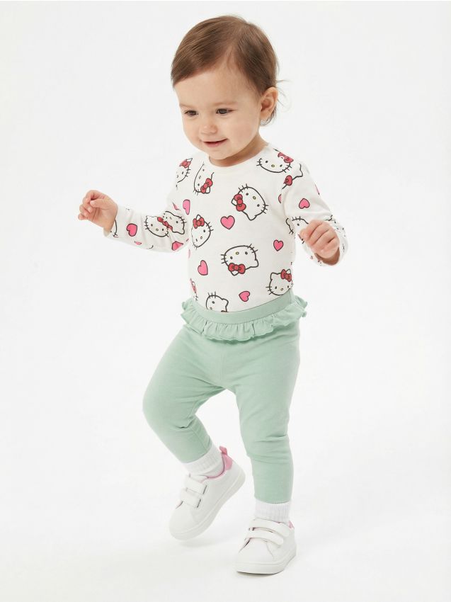 Sinsay - Body din bumbac Hello Kitty - crem