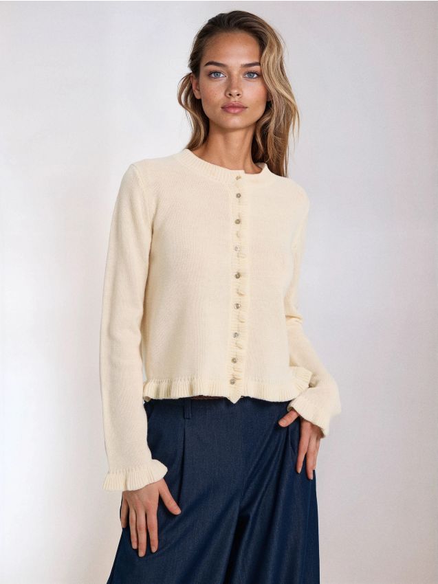 Sinsay - Pulover cu nasturi decorativi - nude