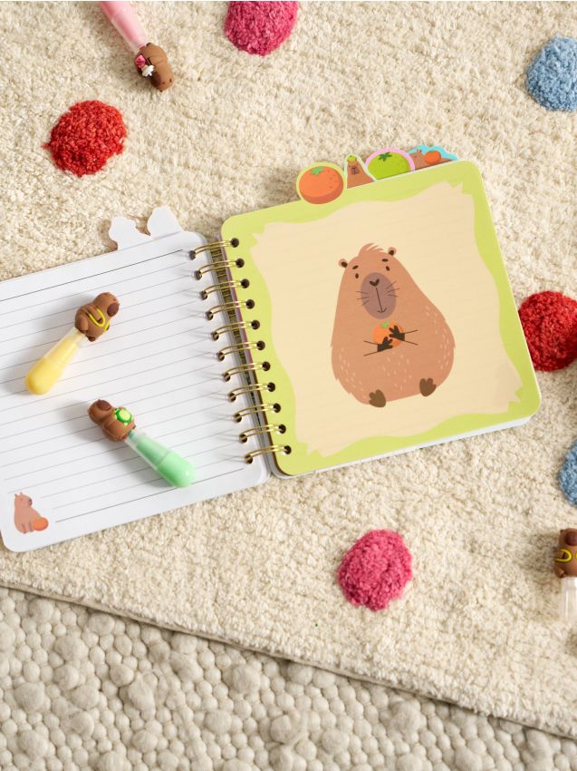 Sinsay - Caiet cu motiv de capibară - light blue