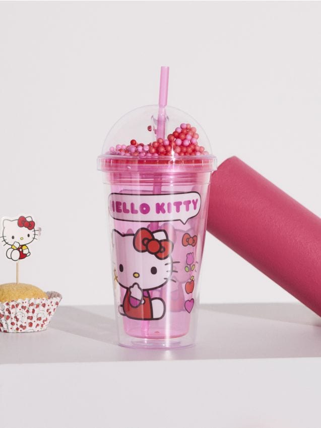 Bicchiere riutilizzabile con cannuccia Hello Kitty - SINSAY