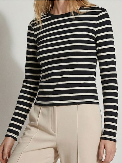 Pikkade varrukatega puuvillane T-särk