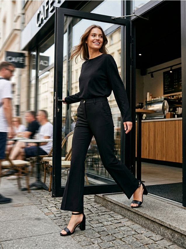 Sinsay - Bawełniana koszulka z długim rękawem basic - czarny