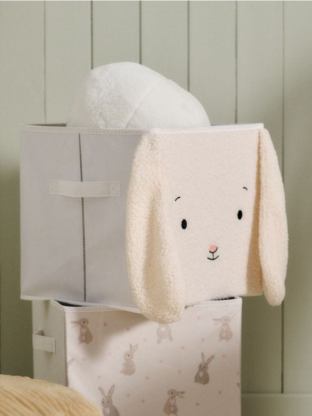 Sinsay - Coș de depozitare cu motiv de iepure - gri deschis