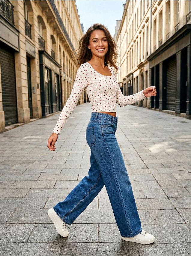 Sinsay - Tricou din bumbac, cu mânecă lungă - multicolor