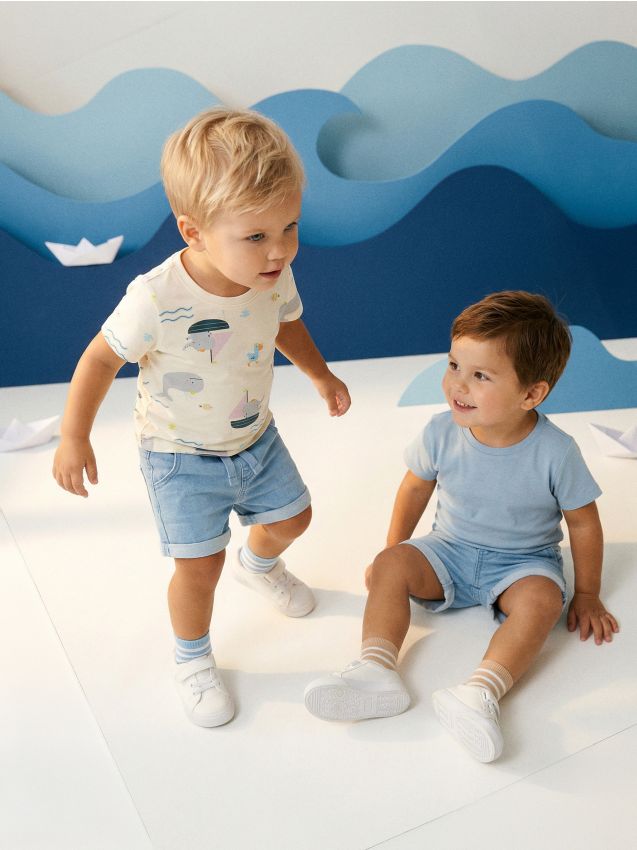 Sinsay - Tricouri din bumbac 2 pachet - crem