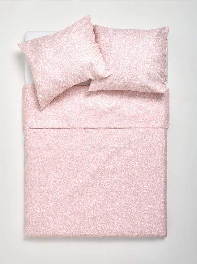 Sinsay - Lenjerie de pat din microfibră cu model vegetal fin - roz-pastel