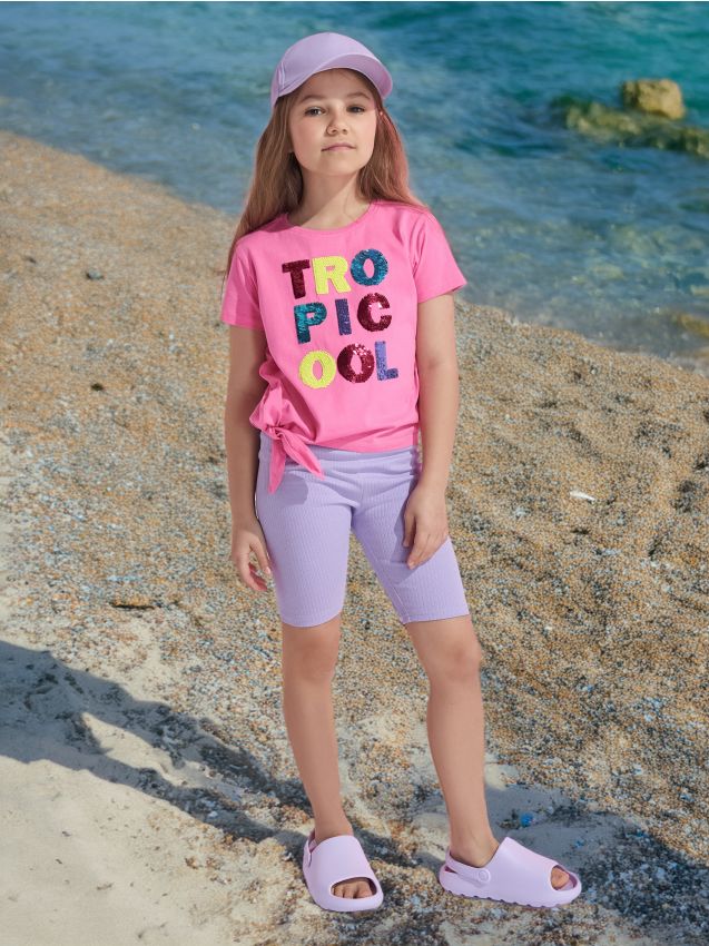 Sinsay - Koszulka z aplikacją - różowy