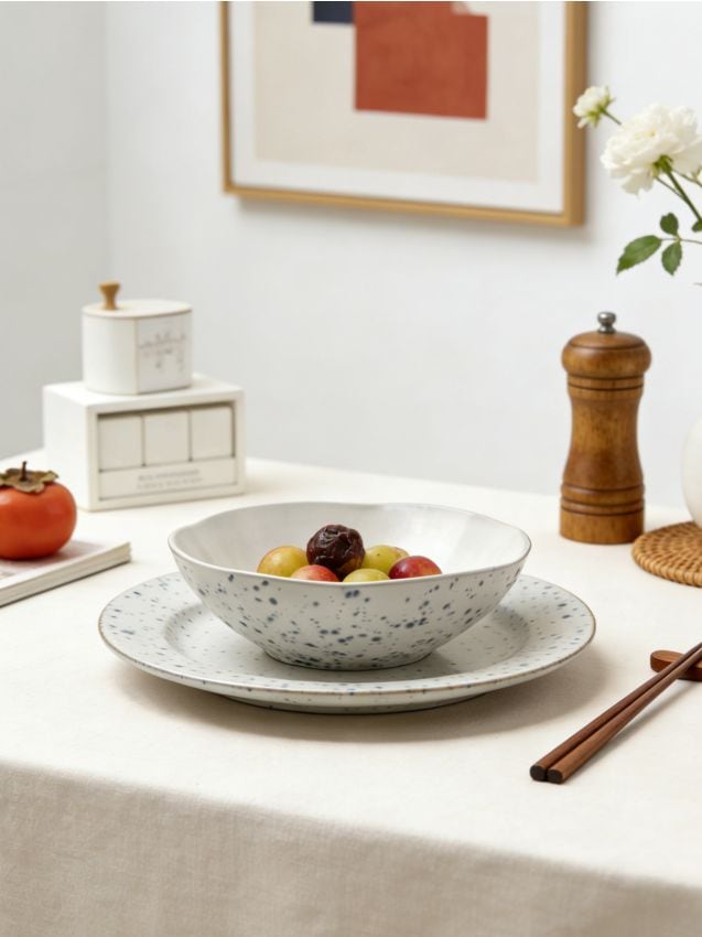 Sinsay - Bol cu model stropit - albastru-pal