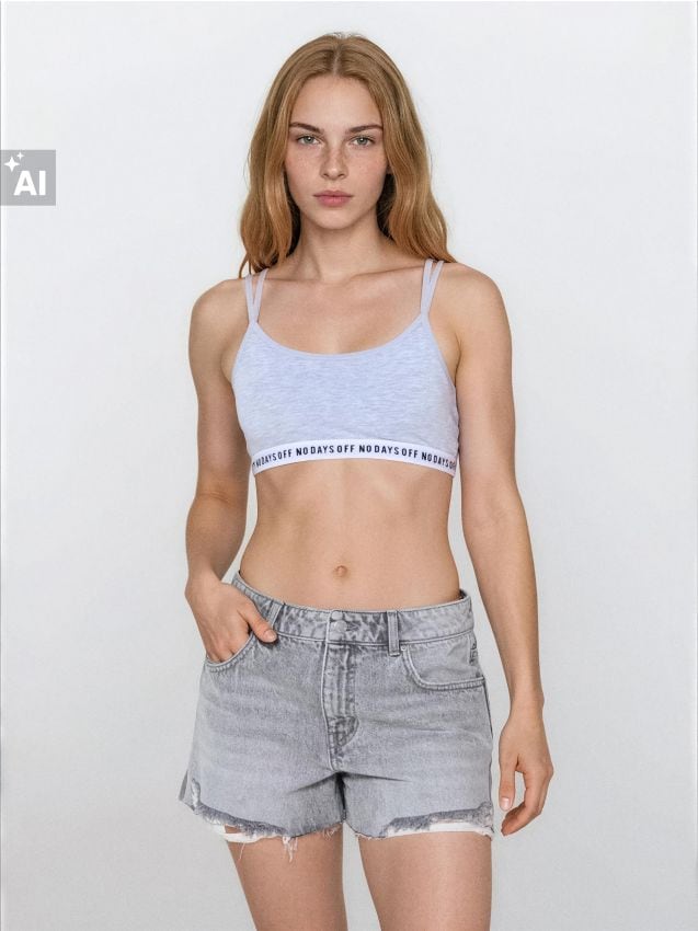 Sinsay - Șorturi din denim high waist cu efect de uzură - gri deschis