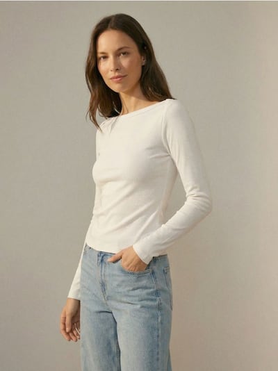 Pamučna prugasta majica s dugim rukavima