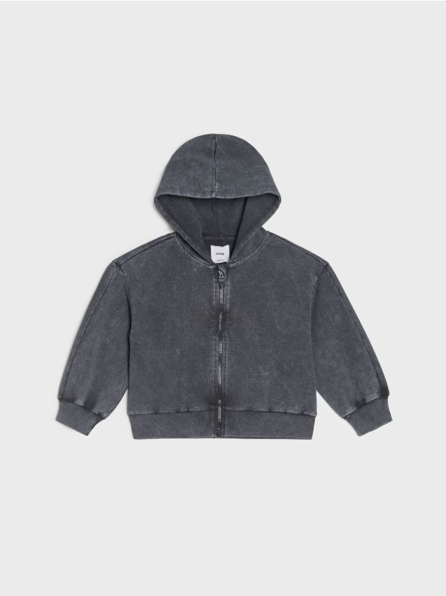 Sinsay - Hanorac cu glugă și fermoar - gri-închis