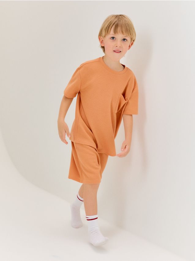 Sinsay - Pijama din două piese - portocaliu