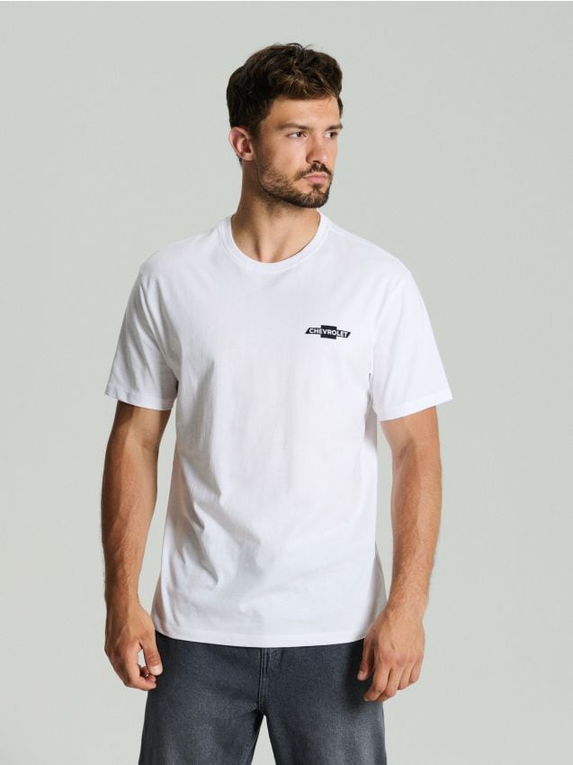 Sinsay - Tricou cu imprimeu GM PB - alb