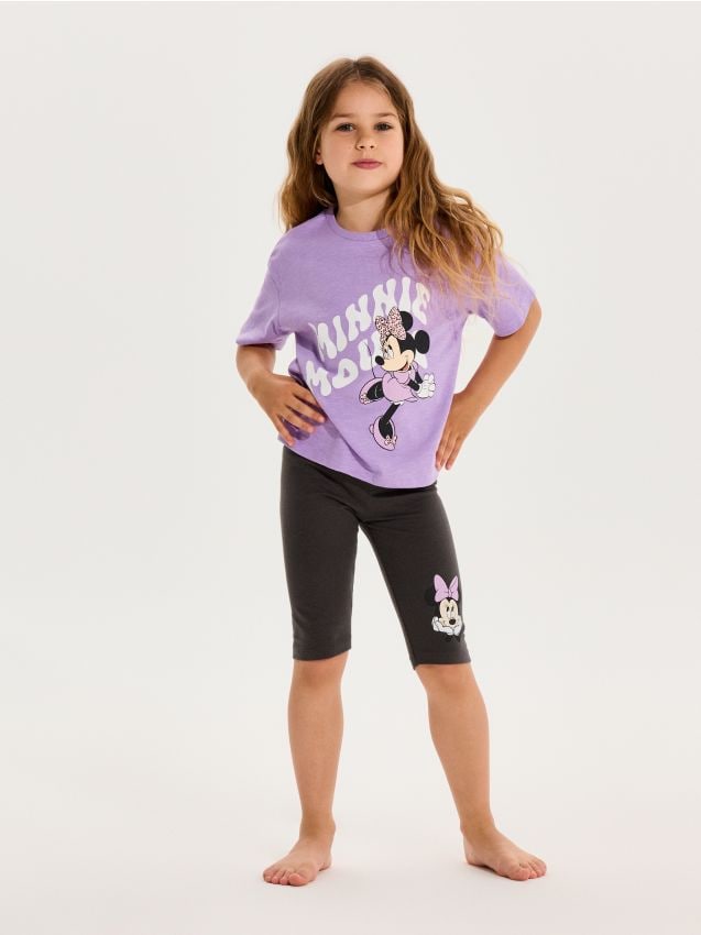 Sinsay - Pijama din bumbac în două piese cu imprimeu Minnie Mouse - lavand