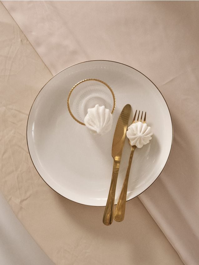 Sinsay - Tanier so zlatým lemom - krémová