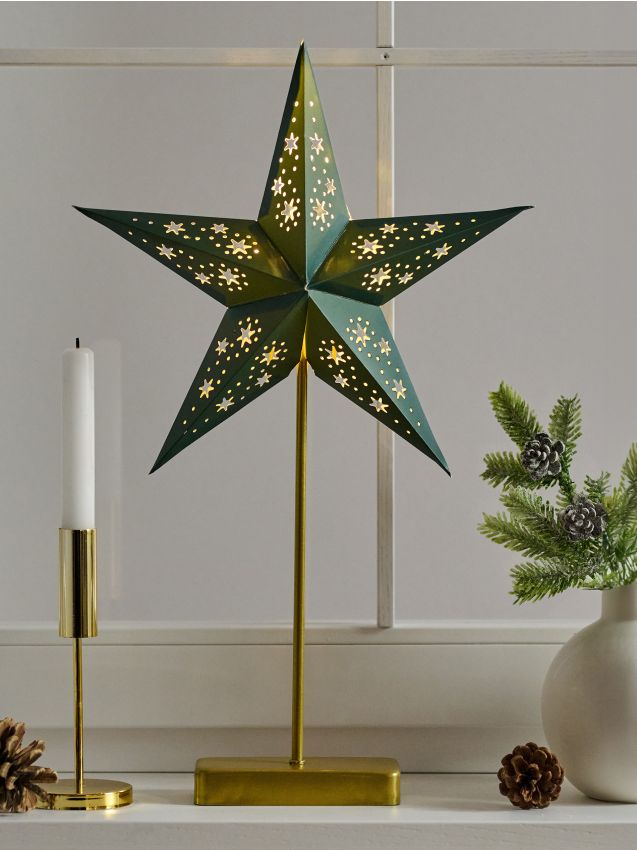 Stella di carta illuminata - verde
