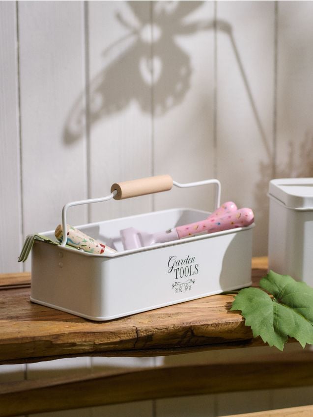 Sinsay - Organizator metalic pentru unelte de grădină cu mâner - alb