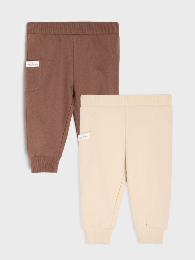 Sinsay - Pantaloni de trening din bumbac 2 pack - nude
