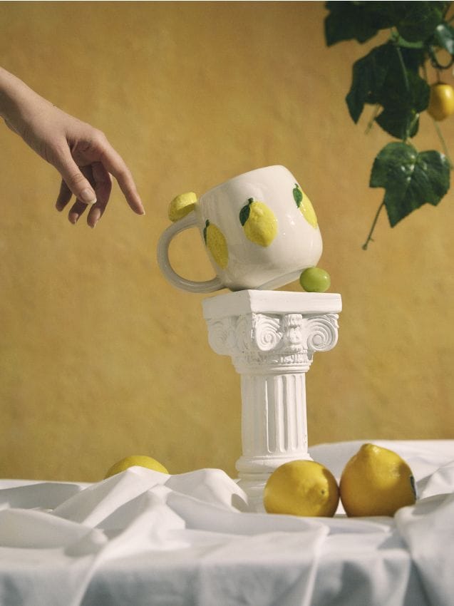 Sinsay - Cană cu motiv de lămâie - galben