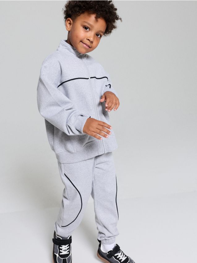 Sinsay - Set: hanorac oversized și pantaloni Active - gri-neutru