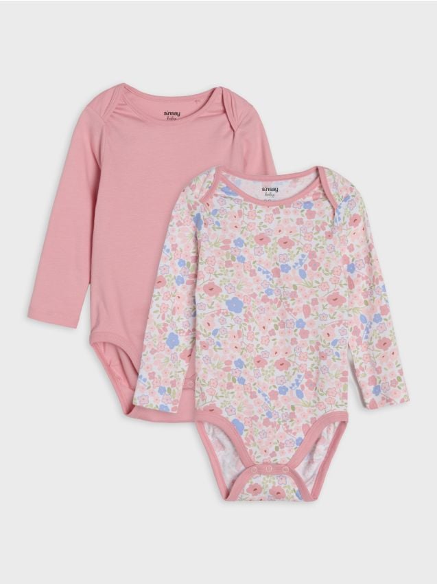 Sinsay - Set 2 body-uri din bumbac - alb