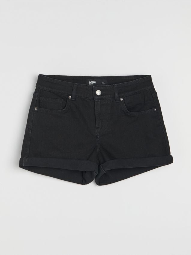 Sinsay - Pantaloni scurți din denim - negru