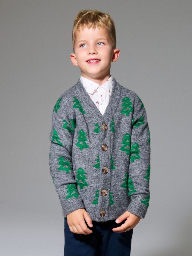 Sinsay - Sveter s vianočným motívom - stredne sivá