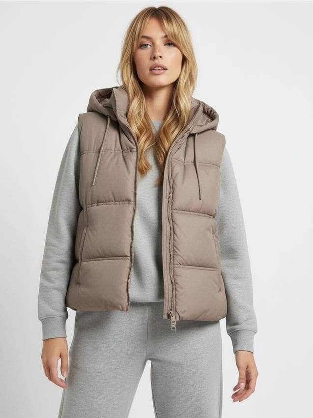 Sinsay - Vesta s kapucňou - béžová