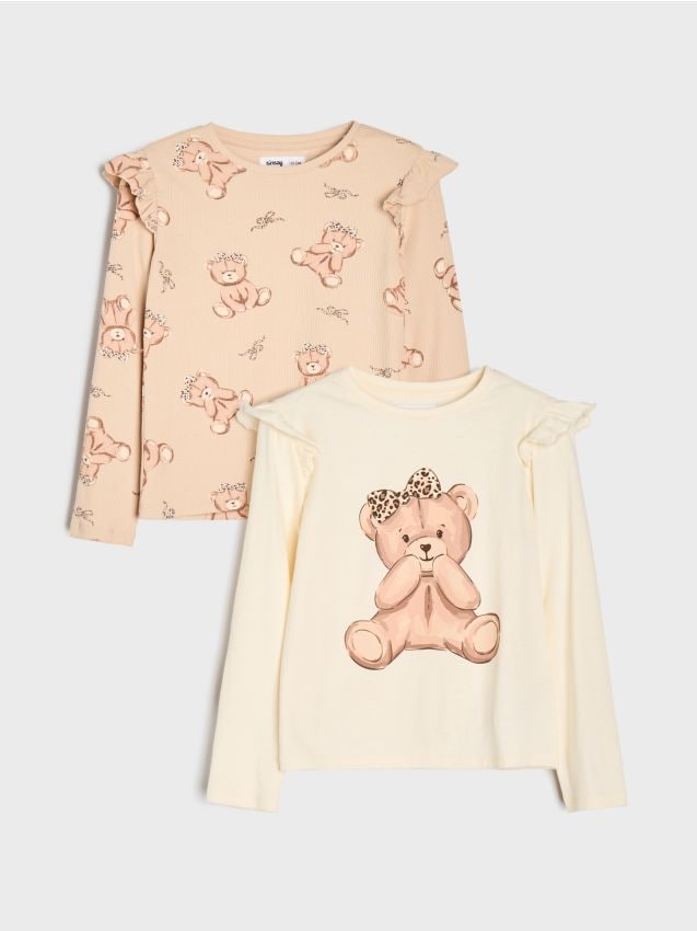 Sinsay - Dvojbalenie tričiek s dlhým rukávom - viacfarebná