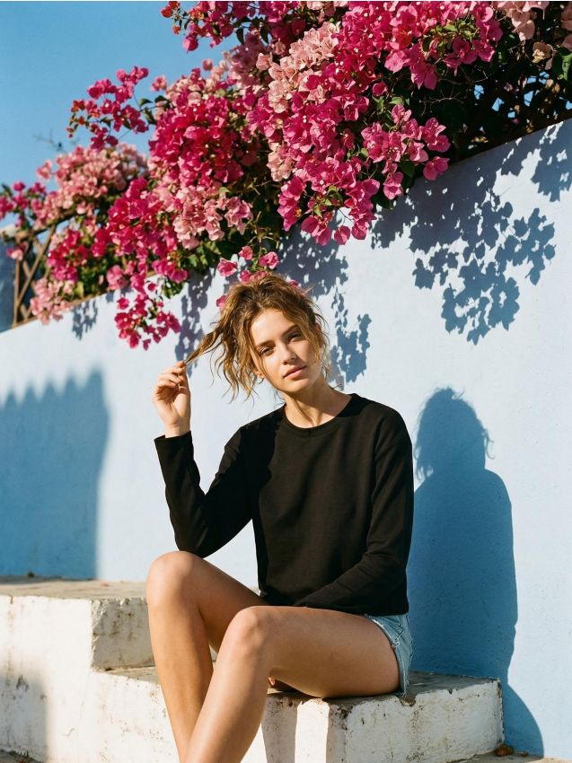 Sinsay - Tricou din bumbac din țesătură interlock densă - negru