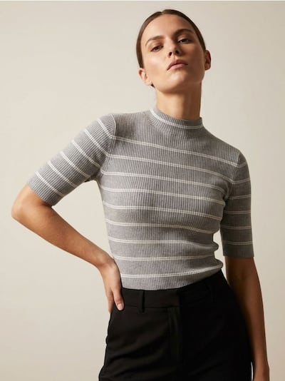 Светр із коротким рукавом у смужку