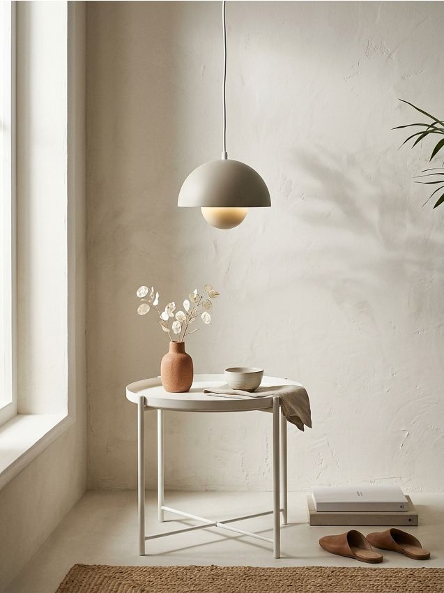 Sinsay - Lampă LED suspendată din metal cu abajur semisferic - bej