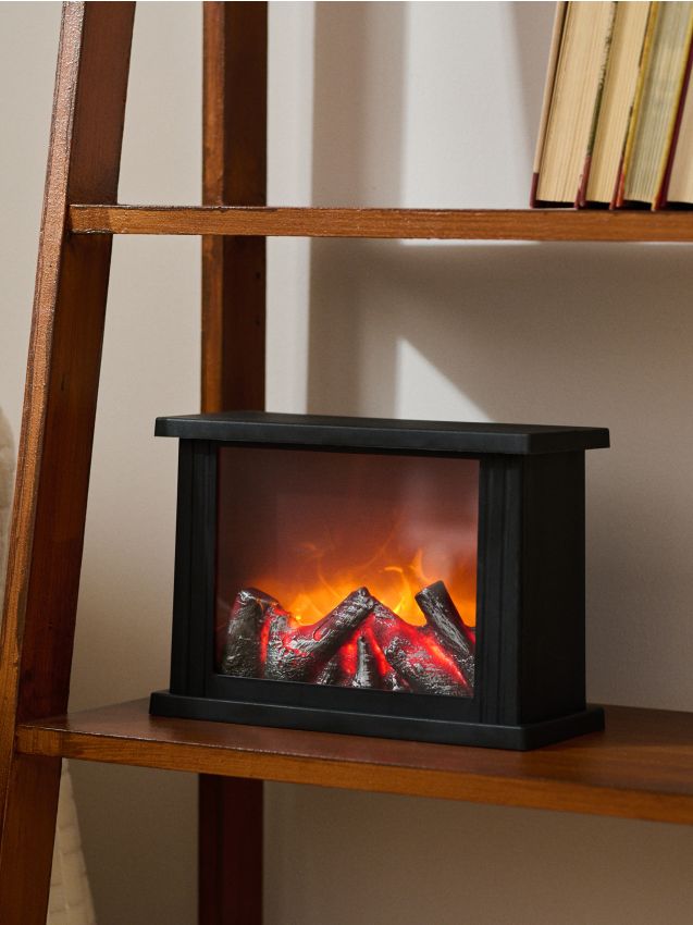 Sinsay - Decorațiune LED în formă de șemineu - negru